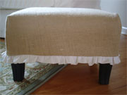 Burlap & Ruffles Ottoman Tutorial