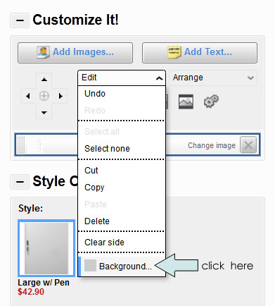 Customize Background Color in Zazzle Product