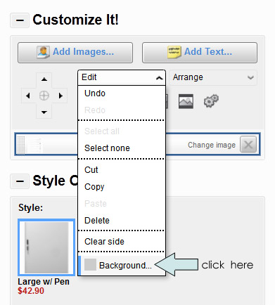 Customize Background Color in Zazzle Product