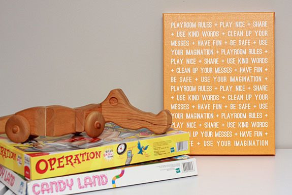 Playroom Rules Wrapped Canvas - Signs By Andrea