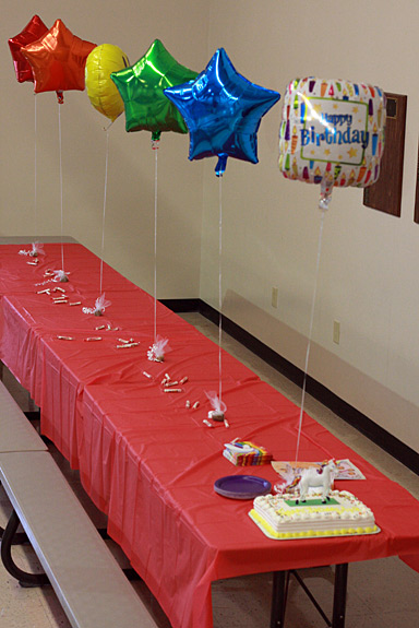 Rainbow Birthday Balloons Centerpiece