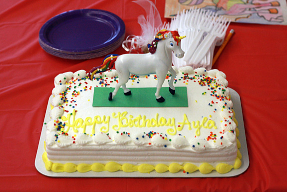 Rainbow Unicorn Birthday Cake