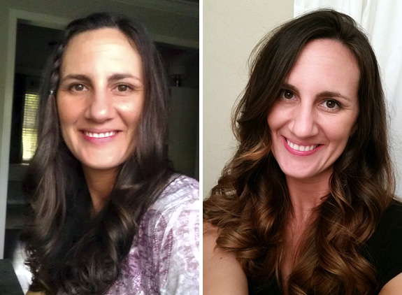 Before & After Ombre Hair - Long Dark Hair