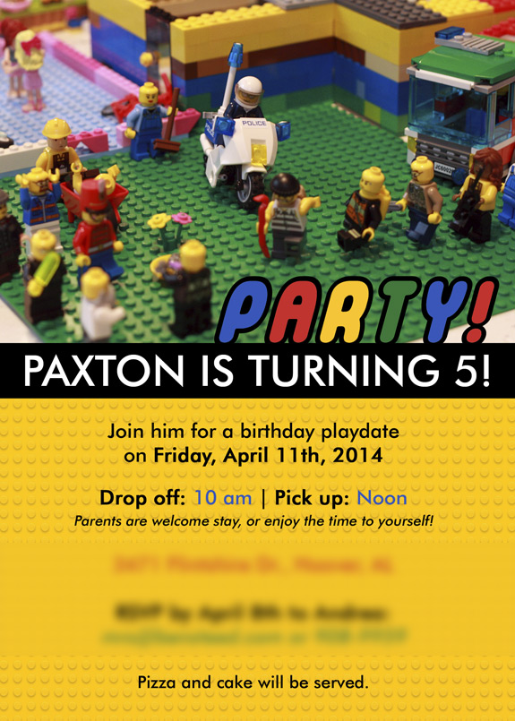Lego Birthday Party Invitation