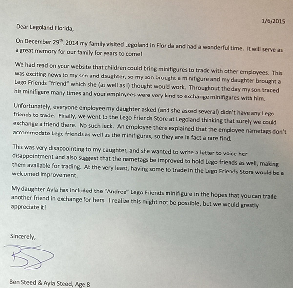 Legoland Letter