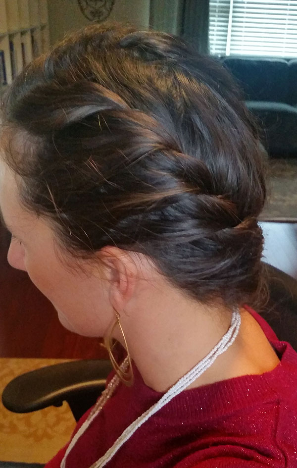 Rope Braid Side View - Great for long curly hair!