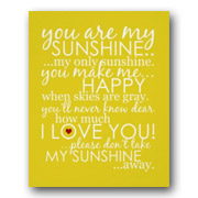 You Are My Sunshine Yellow Poster